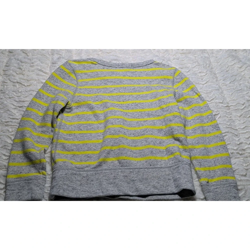 Gap Kids Gray & Neon Yellow Stripe Pullover Sweatshirt Size S‎ (6–7)